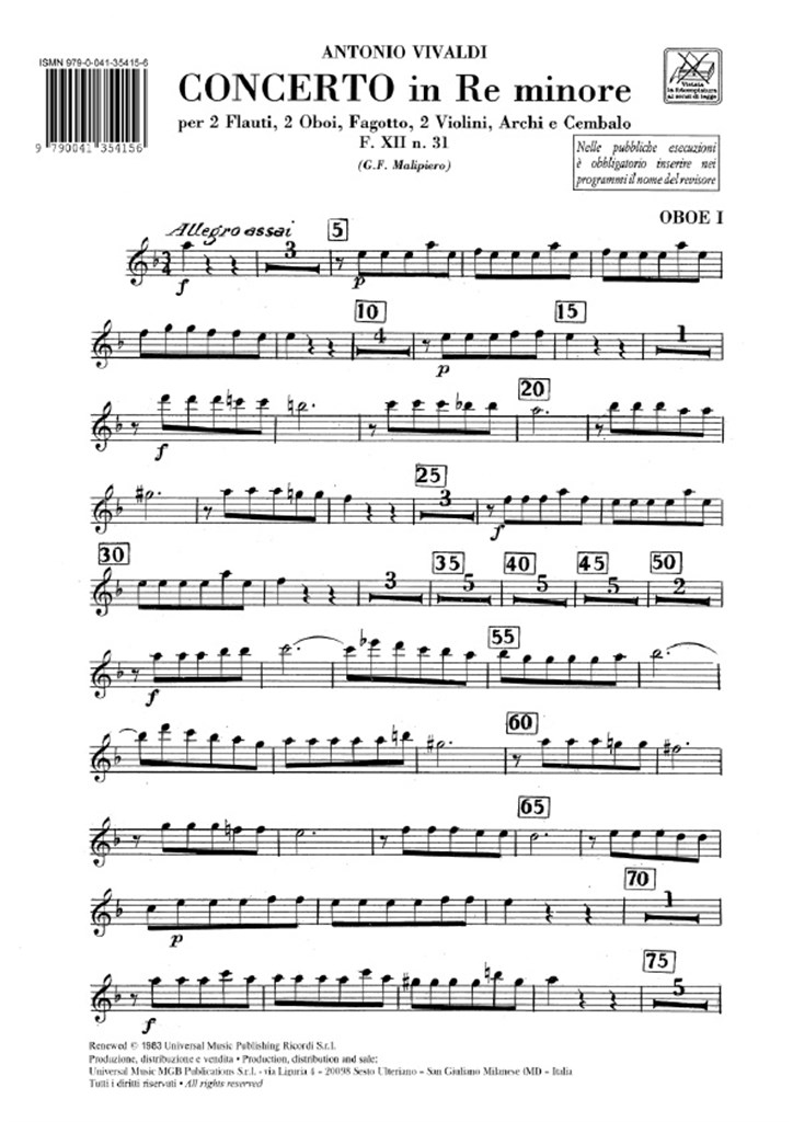 Concerti Per Strumenti Diversi, Archi E B.C.: In